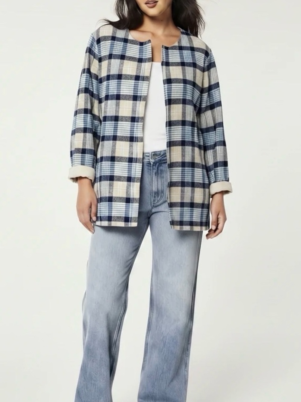 Blair Blue Plaid Coat